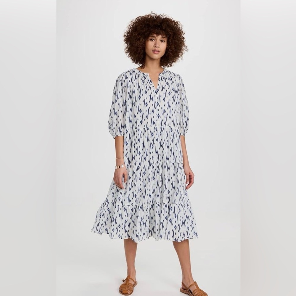 Velvet by Graham and Spencer Wendy Ikat Tiered Midi Dress